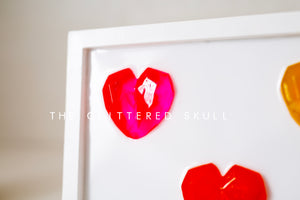 Geometric Hearts WALL ART (Ready to ship)