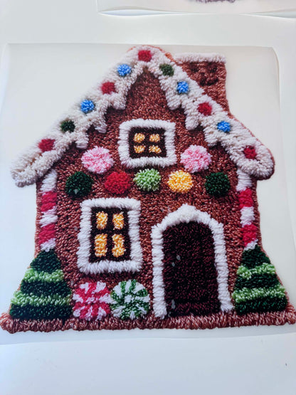 Faux Yarn Gingerbread house